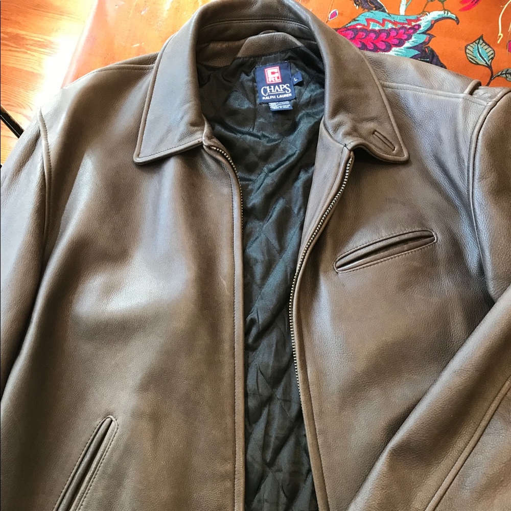 Men’s Chaps Ralph Lauren Leather Jacket